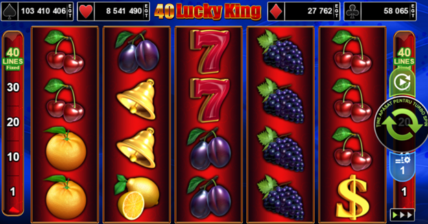 40 Lucky King, slot video cu fructe si septari