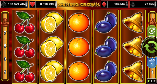 Slot video Shining Crown, cu fructe, preferat de femei