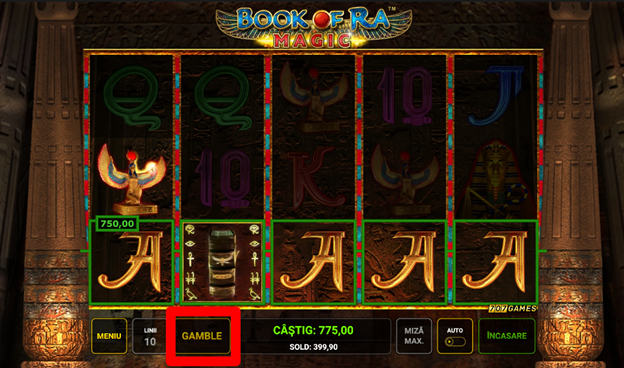 Spin castigator si functie Gamble la jocul de pacanele Book of Ra Magic