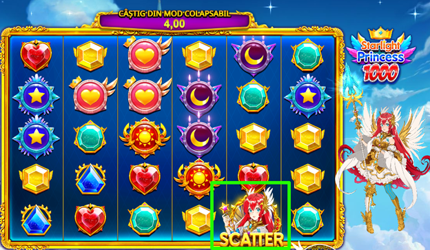 Simbolul scatter in jocul Starlight Princess 1000