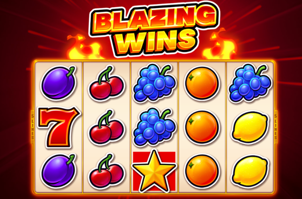 Blazing Wins, un joc de pacanele nou, cu fructe, septari si stelute