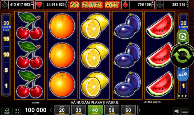 Slot online popular cu 20 Super Hot