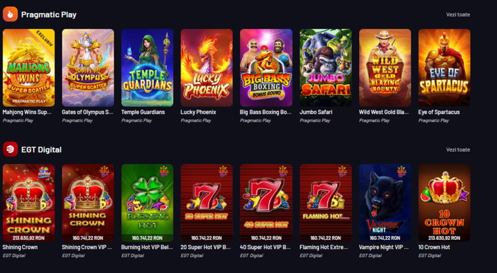Sloturi pragmatic play si egt digital disponibile pe maxbet.ro