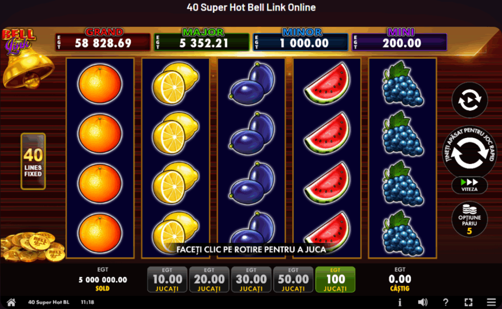 40 Super Hot Bell Link pe Maxbet Cazino – diferențe față de jocul de bază, bonusuri și potențial de câștig explicat